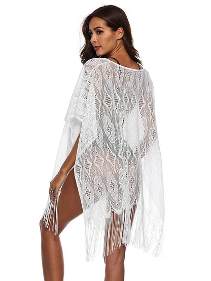 Lace Loose Hollow Tassels Cover-Ups
