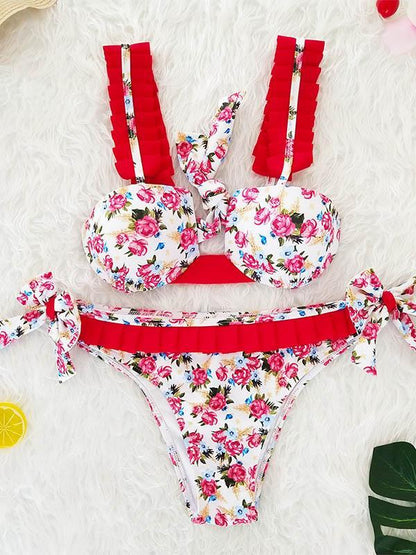 Printed Lace Bikinis Swimwear