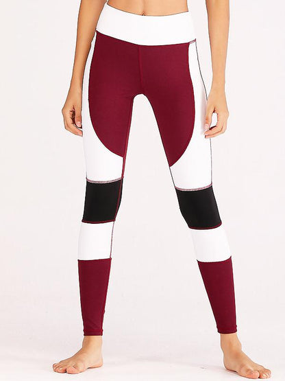 Patchwork Wide Waistband Yoga Leggings
