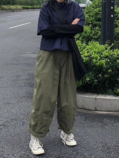 Loose Wide-leg Empire Solid Fashion Pants