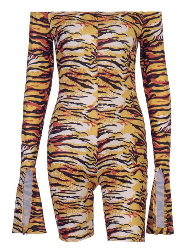 Sexy Printed Flared Sleeves Yoga Jumpsuits