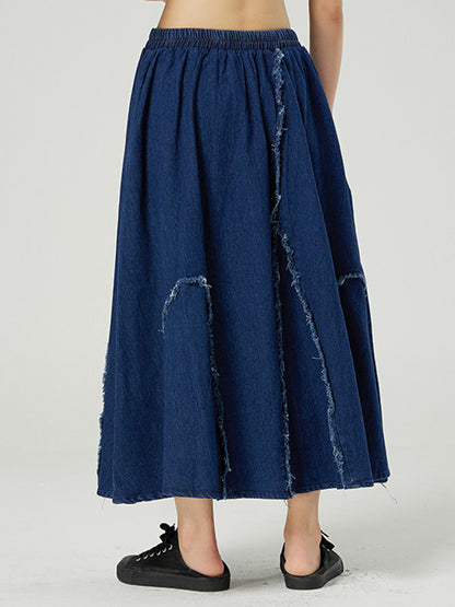 Simple Elasticity Waist Wide Leg Loose Pants
