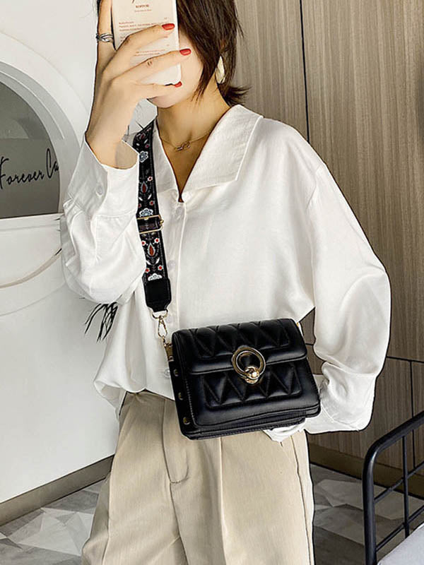 Casual PU Solid Color Geometric Bags