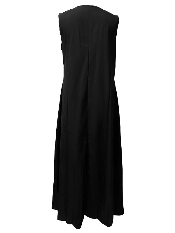 Urban Loose Face Printed Black Maxi Dress