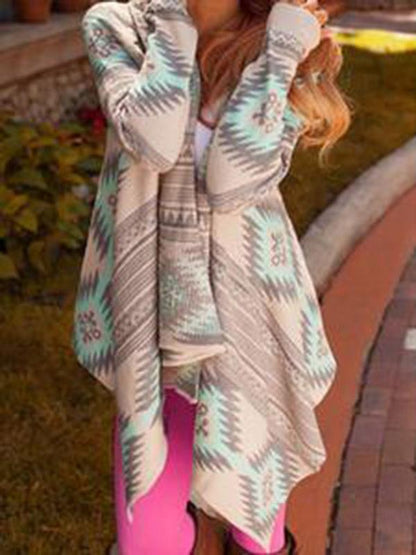 Printed Knitting Sweater Cardigans Tops