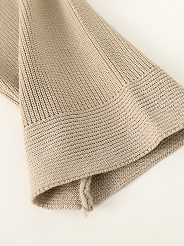 Original Simple Casual Solid Color Skinny Knitting T-Shirt Top