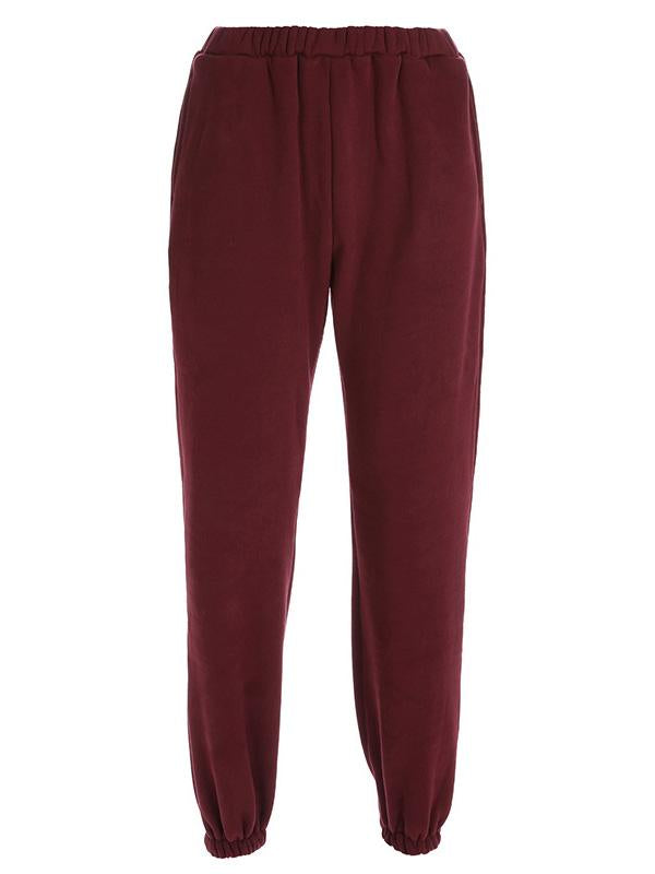 Simple Solid Color Athletic Pants