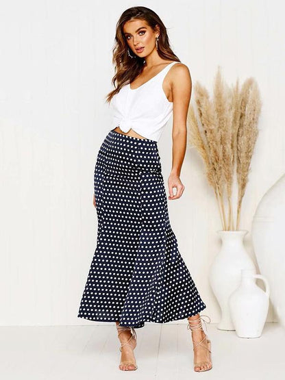 Polka-dot Empired Leisure Skirt