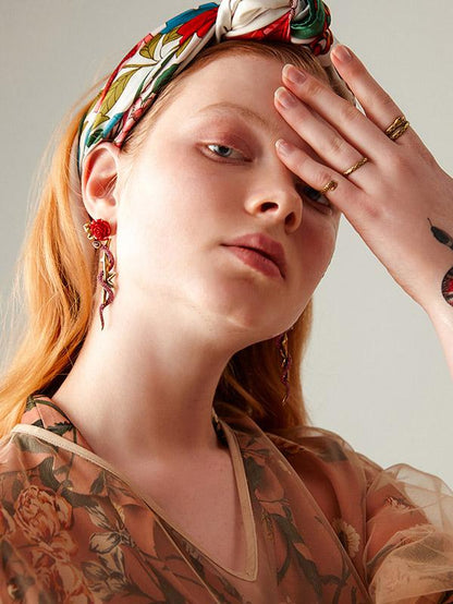 Original Vintage Rose Eardrop