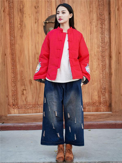 ORIGINAL VINTAGE RAMIE EMBROIDERED COTTON-PADDED CLOTHES
