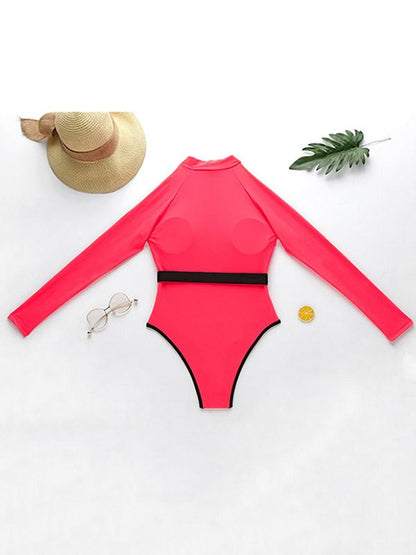 Deep V-Neck Zipper Long Sleeves Wetsuit