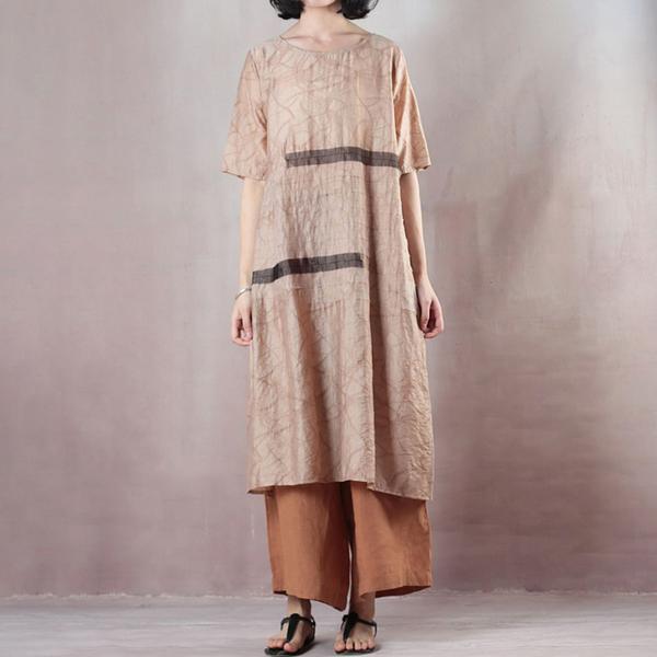 Casual Loose Short Sleeve Round Neck Dress