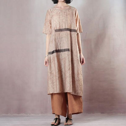 Casual Loose Short Sleeve Round Neck Dress