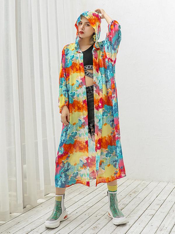 Loose Tie-dyed sun-proof Cover-up