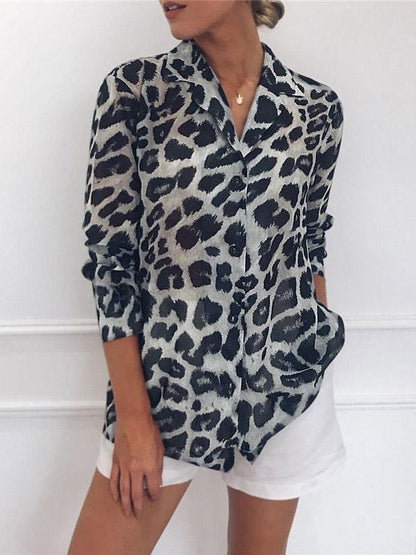 Leopard Sexy Blouse Top