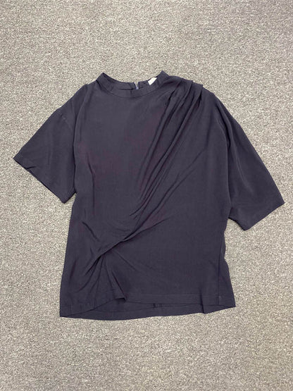 Stylish Asymmetric Round-Neck Solid Color Short Sleeves T-Shirt