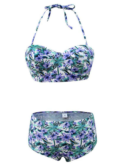 Floral High Waisted Bikini Set