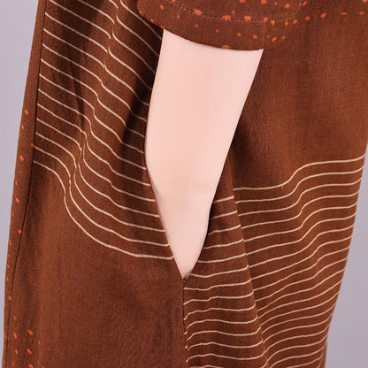 Buykud Wave Point Stripe Retro Casual Comfortable Dress