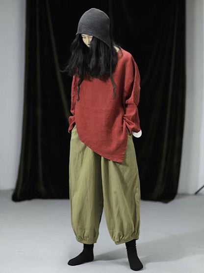 Vintage Comfort Loose Linen Bloomers Pants