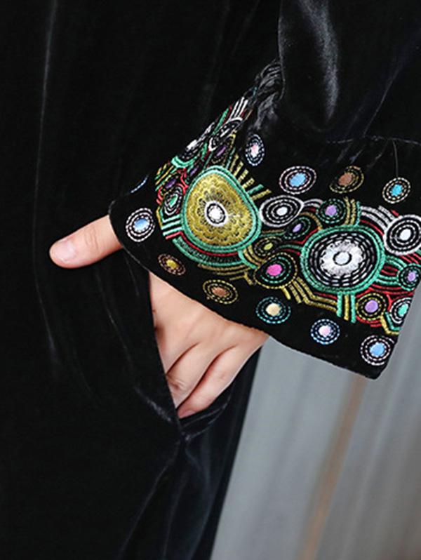 Casual Embroidered Long Robe