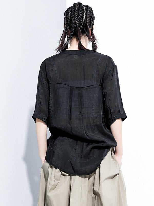 Original Printed V-Neck Blouses&Shirts Tops