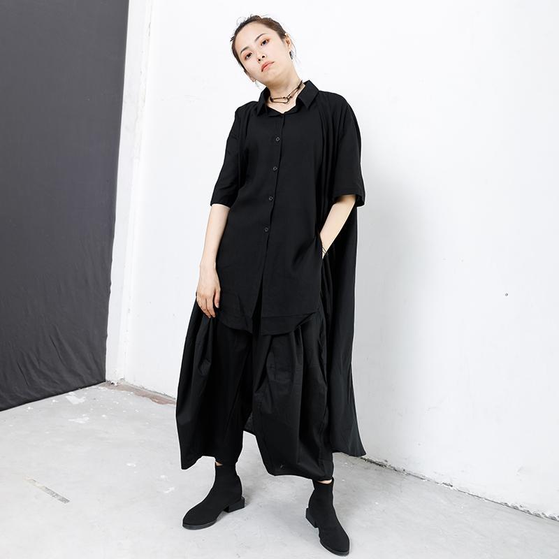 Double Layer Solid Color Personality Shirt