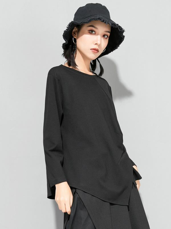 Original Irregularity Solid T-Shirts Tops