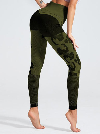 Camouflage Split-Joint  High-Waisted Sports Leggings
