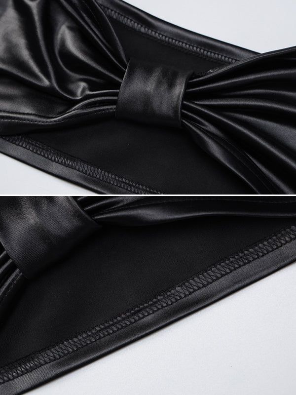 Sexy Leather Wrap U-Neck Bra