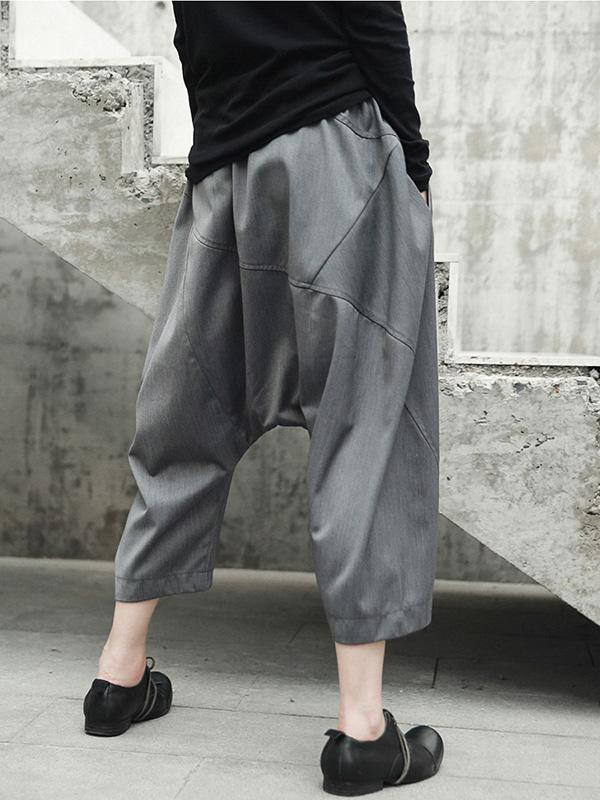 Loose Gray Leisure Harem Pants