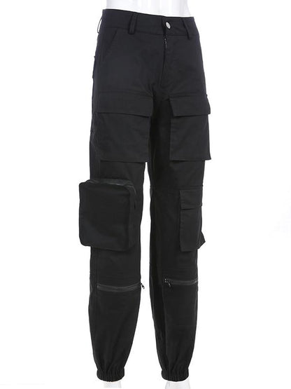High Waist Multi Pockets Jogger Pants