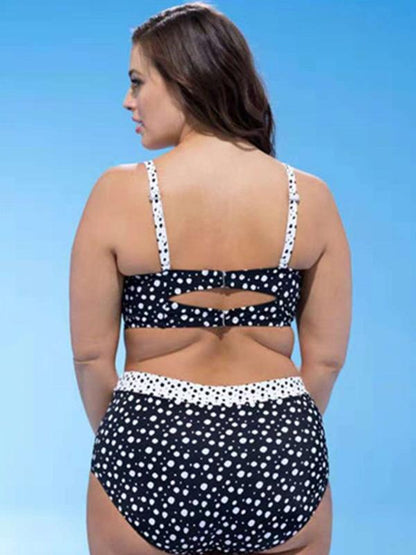 Plus Size Polka-Dot Bikini Set