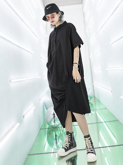 Loose Cropped Ruffled Long Dress