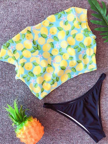 V-neck Short Sleeves Bikinis Swimwear