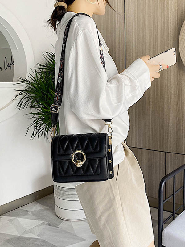 Casual PU Solid Color Geometric Bags