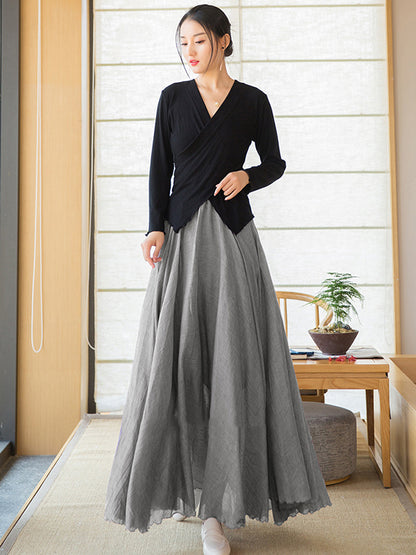 Original Loose Simple Linen Cotton Skirt