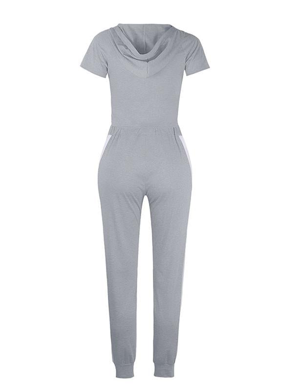 Casual Bandage Hooded Exposed Navel Tees&Pants Suits