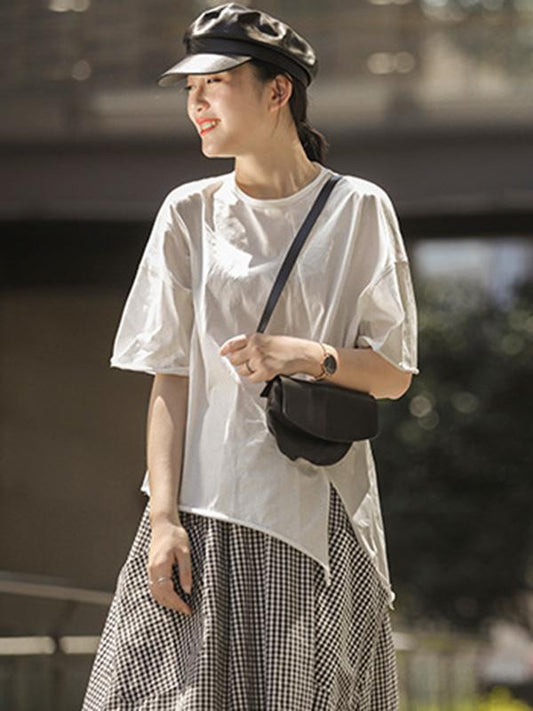 Cotton Pure Color T-shirt