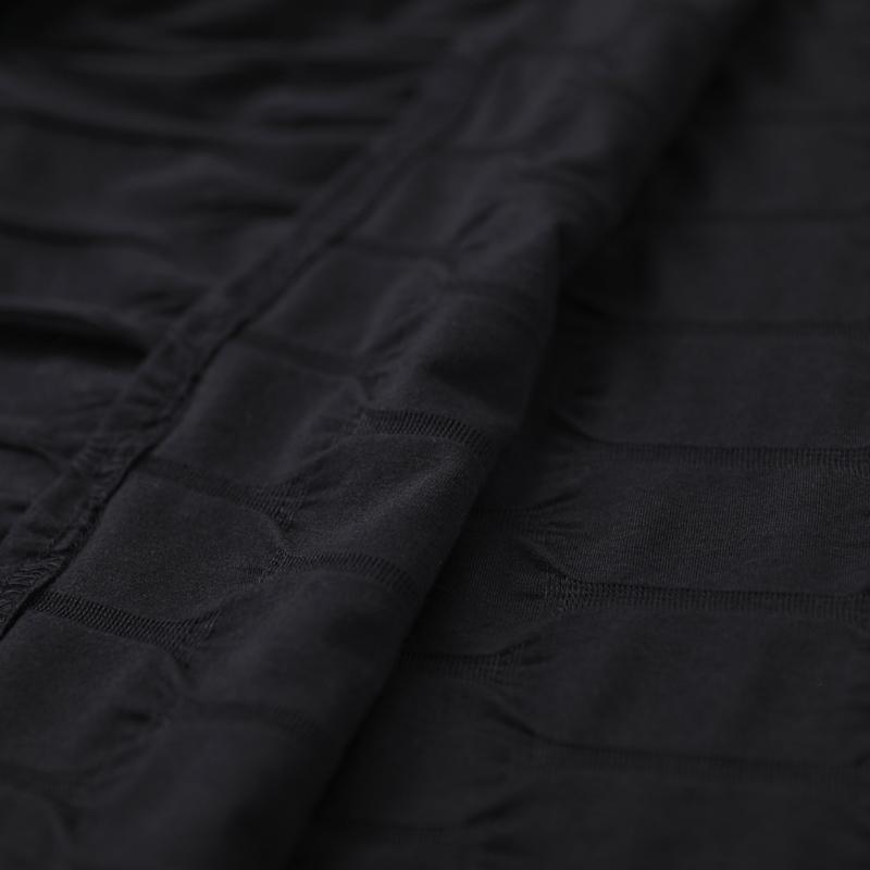 Buykud Loose Split Hem Spliced Long Sleeve Blouse