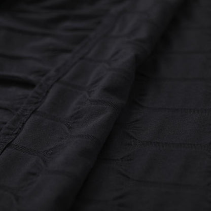 Buykud Loose Split Hem Spliced Long Sleeve Blouse