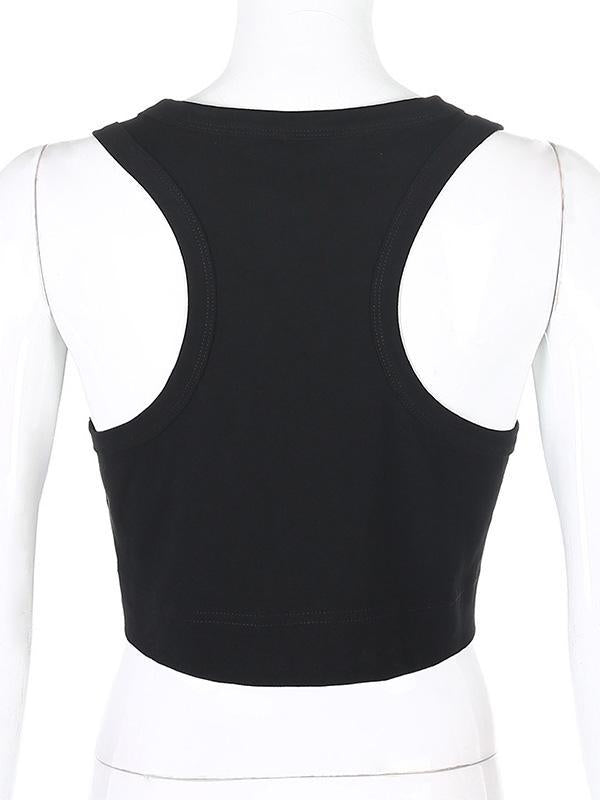 Casual Loose Solid Color Sports Tanks