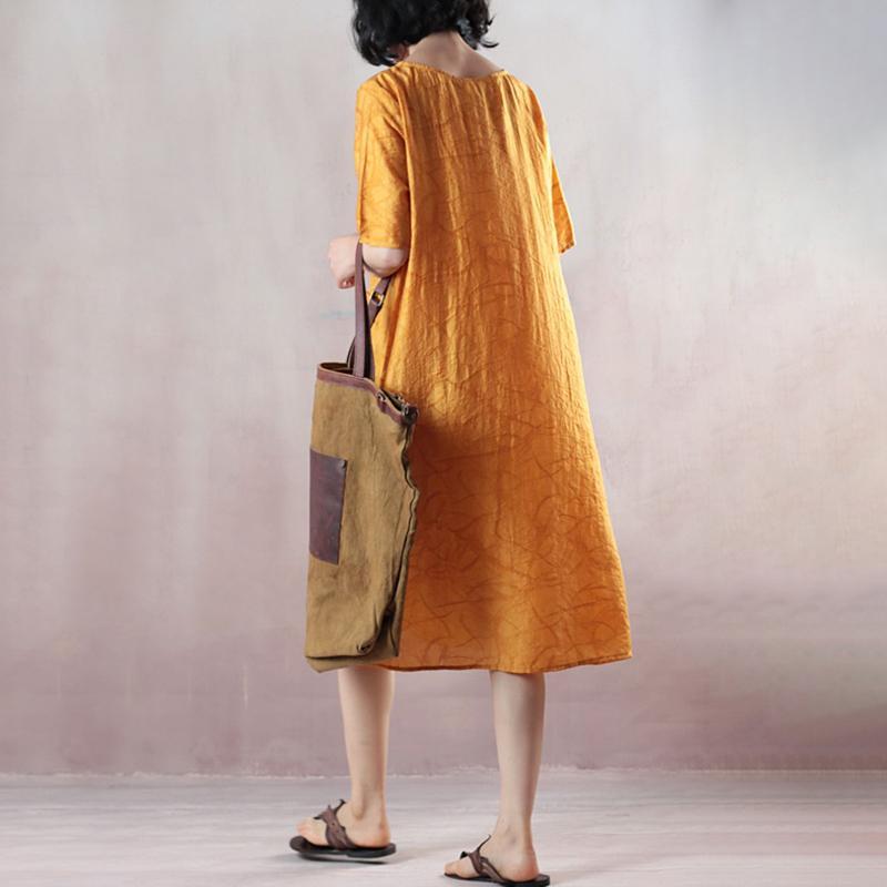 Casual Loose Short Sleeve Round Neck Dress