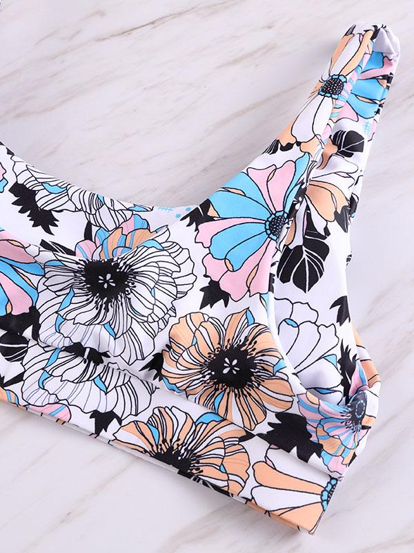 Sexy Kinematic Printing Split Type Bikini Swimsuit