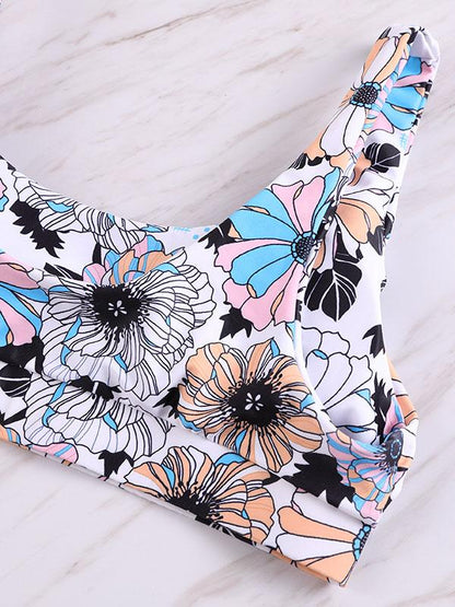 Sexy Kinematic Printing Split Type Bikini Swimsuit