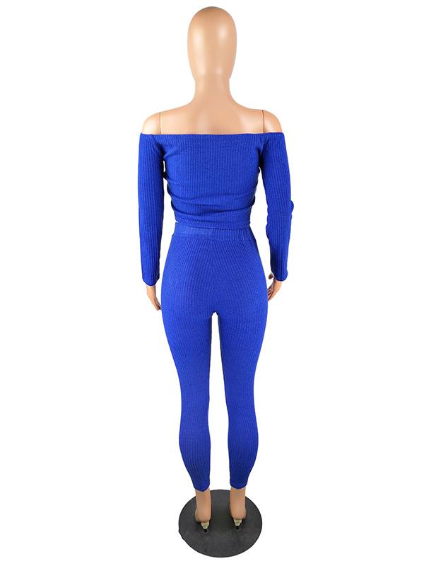 Off-The Shoulder Solid Yoga Suits