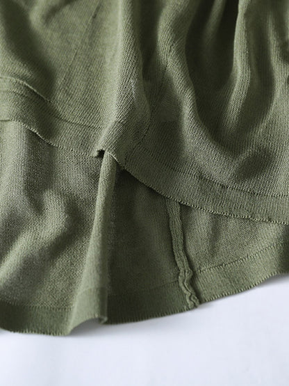 Casual Batwing Sleeve Hooded High-Low V-Neck Buttoned Cardigans