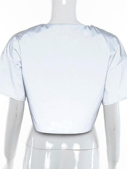 Trendy Loose Reflective Short T-Shirts