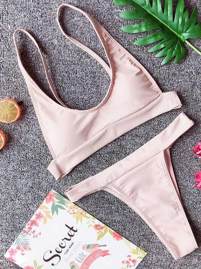 Sexy Plain Bikinis Swimwear