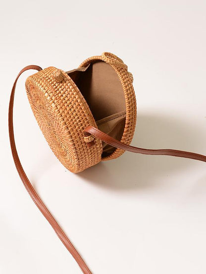 Hollow Rattan Knitting Bowknot Bohemia Bag