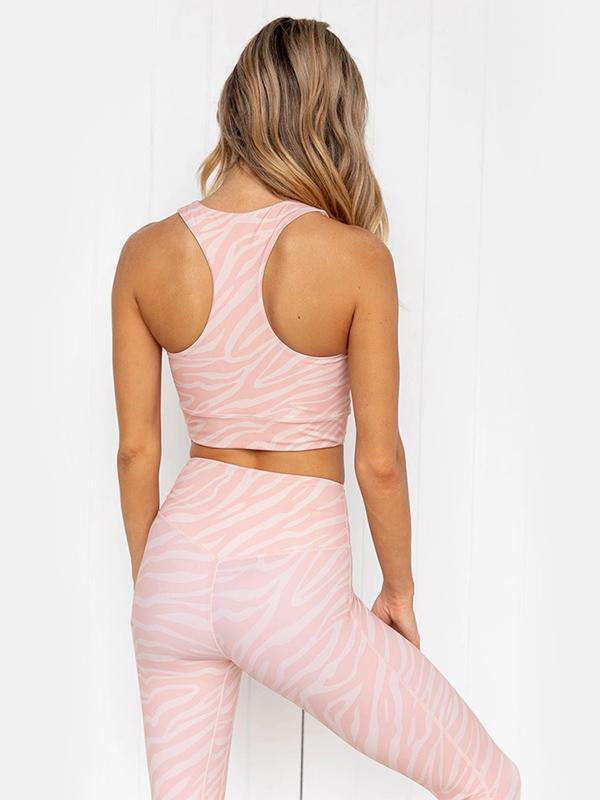 Striped Wrap Bra&Leggings Yoga Suits